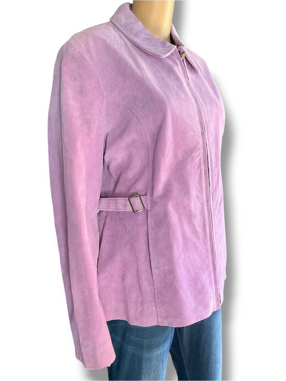 Relativity Lavender Suede Zip-Front Jacket - Picture 2 of 9